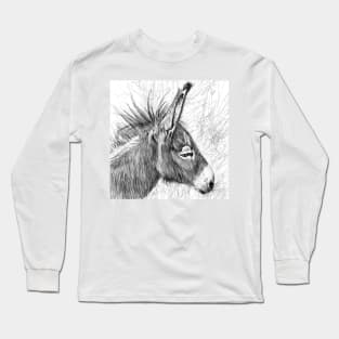 DONKEY pencil portrait .2 Long Sleeve T-Shirt